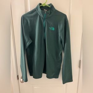 Green North Face Quarter Zipper Pullover